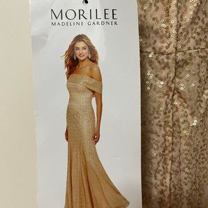 Mori Lee Gold Sequin Evening Dress- Brand New